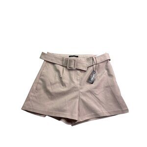 Express Womens Shortie High Rise Belted Shorts Size 0 Pink New